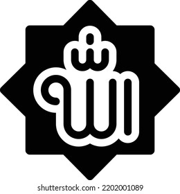 Allah  Vector illustration on a transparent background. Premium quality symmbols. Glyphs vector icons for concept and graphic design. 

