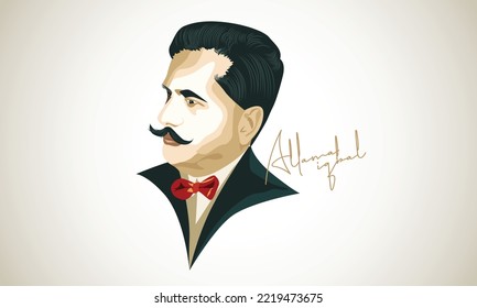 
Allama Iqbal Beautiful Portrait Design