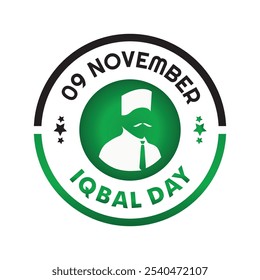 ALLAMA IQBAL DAY LOGO. 9 NO IQBAL DAY LOGO. IQBAL DAY VECTOR LOGO DESIGN. 