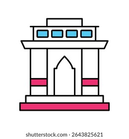 Allama Iqbal Tomb Vetor preenchido contorno ilustração ícone estilo