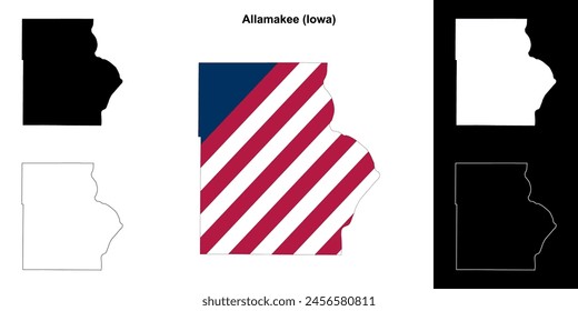 Conjunto de mapas esquemáticos del condado de Allamake (Iowa)