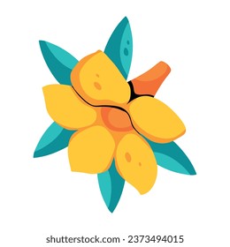 Allamanda cathartica flat icon, customizable design 