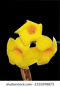Allamanda is an ornamental plant that is commonly referred to as the alamanda flower and is also often referred to as the golden trumpet flower, yellow bell flower, or buttercup flower.