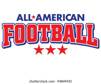 All-American Football Vector Lettering