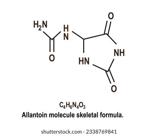 Allantoin molecule skeletal structure formula. Vector illustration.