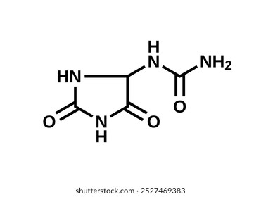Fórmula estructural de alantoína, Ilustración vectorial C4H6N4O3