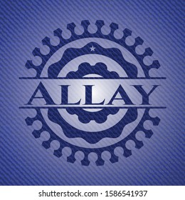 Allay badge with denim background. Vector Illustration. Detailed.