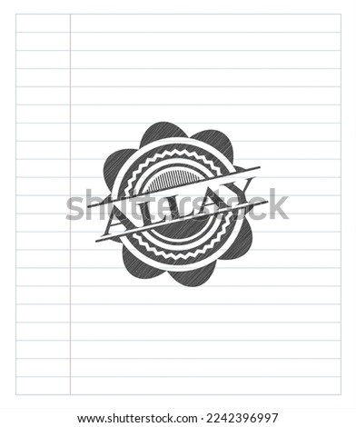 Allay pencil draw. Vector Illustration. Detailed. 