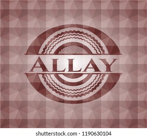 Allay red emblem with geometric pattern. Seamless.