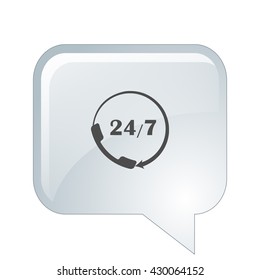 All-day customer support call-center. Flat vector icon