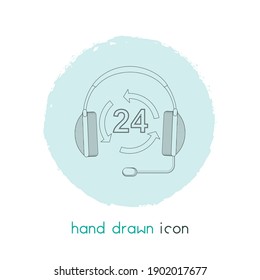 All-day support icon line element. Vector illustration of all-day support icon line isolated on clean background for your web mobile app logo design.