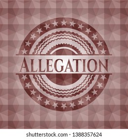 Allegation red emblem with geometric pattern. Seamless.