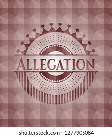 Allegation red seamless polygonal badge.