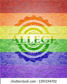 Allege lgbt colors emblem. Vector Illustration. Mosaic.