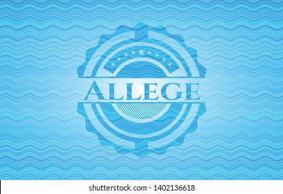 Allege light blue water wave style emblem. Vector Illustration. Detailed.