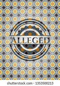 Alleged arabic style emblem. Arabesque decoration.