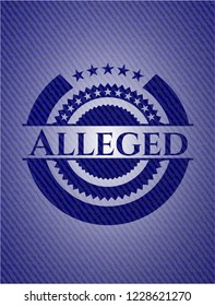 Alleged badge with denim background