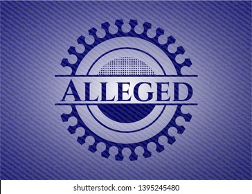 Alleged emblem with jean texture. Vector Illustration. Detailed.
