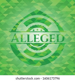Alleged green mosaic emblem. Vector Illustration. Detailed.