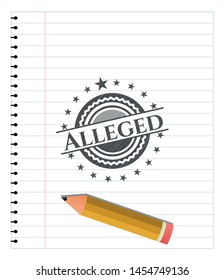Alleged pencil emblem. Vector Illustration. Detailed.
