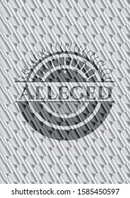 Alleged silver color emblem. Scales pattern. Vector Illustration. Detailed.