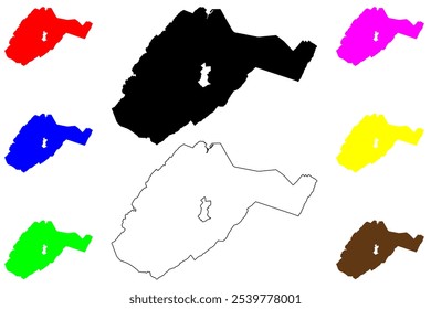 Alleghany County, Commonwealth da Virgínia (EUA, Estados Unidos da América, EUA, EUA) mapa ilustração vetorial, esboço de rabisco Mapa de Alleghany