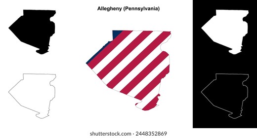 Allegheny County (Pennsylvania) outline map set