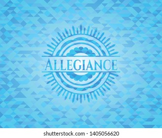 Allegiance sky blue emblem with mosaic ecological style background