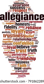 Allegiance word cloud concept. Vector illustration