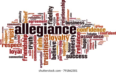 Allegiance word cloud concept. Vector illustration