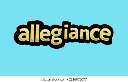 Diseño vectorial de escritura ALLEGIANCE sobre fondo azul muy simple y muy fresco
