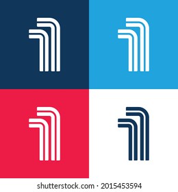 Allen blue and red four color minimal icon set