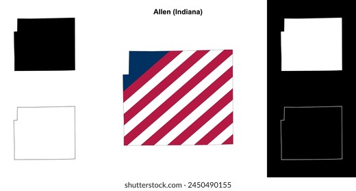 Allen County (Indiana) outline map set