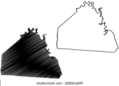 Allen County, Kentucky (U.S. county, United States of America, USA, U.S., US) map vector illustration, scribble sketch Allen map