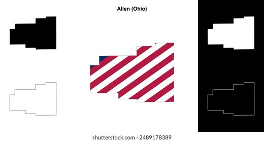 Allen County (Ohio) outline map set