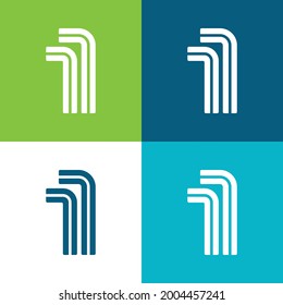 Allen Flat four color minimal icon set