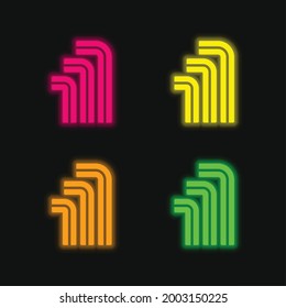 Allen four color glowing neon vector icon