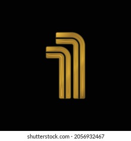 Allen gold plated metalic icon or logo vector