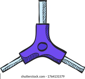 Allen key icon in color drawing. Sport transportation repair maintenance tool equipment triangle