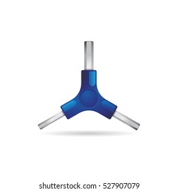 Allen key icon in color. Repair maintenance tool