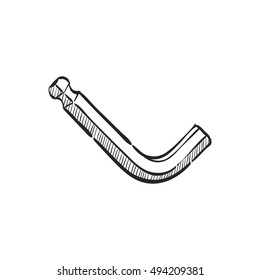 Allen key icon in doodle sketch lines. Sport transportation repair maintenance tool equipment