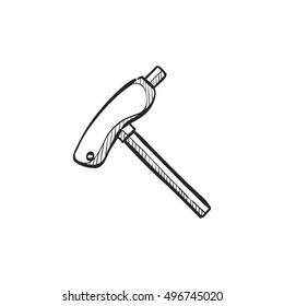 Allen key icon in doodle sketch lines. Sport transportation repair maintenance tool equipment