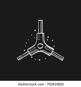 Allen key icon in doodle sketch lines. Sport transportation repair maintenance tool equipment triangle