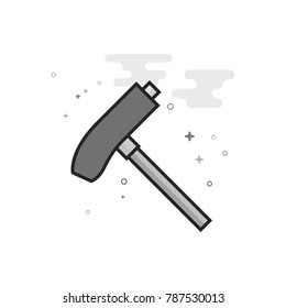 Allen key icon in flat outlined grayscale style. Vector illustration.