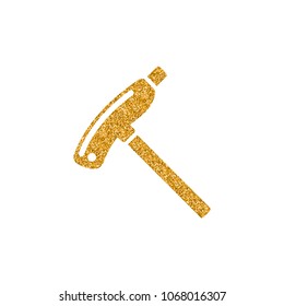 Allen key icon in gold glitter texture. Sparkle luxury style vector illustration.