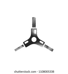 Allen key icon in halftone style. Black and white monochrome vector illustration.