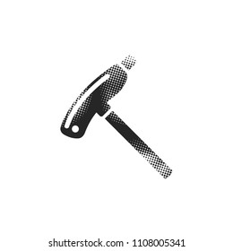 Allen key icon in halftone style. Black and white monochrome vector illustration.