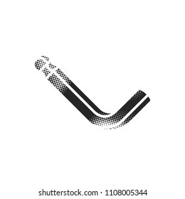 Allen key icon in halftone style. Black and white monochrome vector illustration.