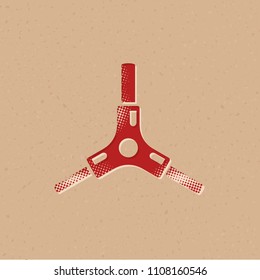 Allen key icon in halftone style. Grunge background vector illustration.