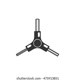 Allen key icon in single color. Sport transportation repair maintenance tool equipment triangle